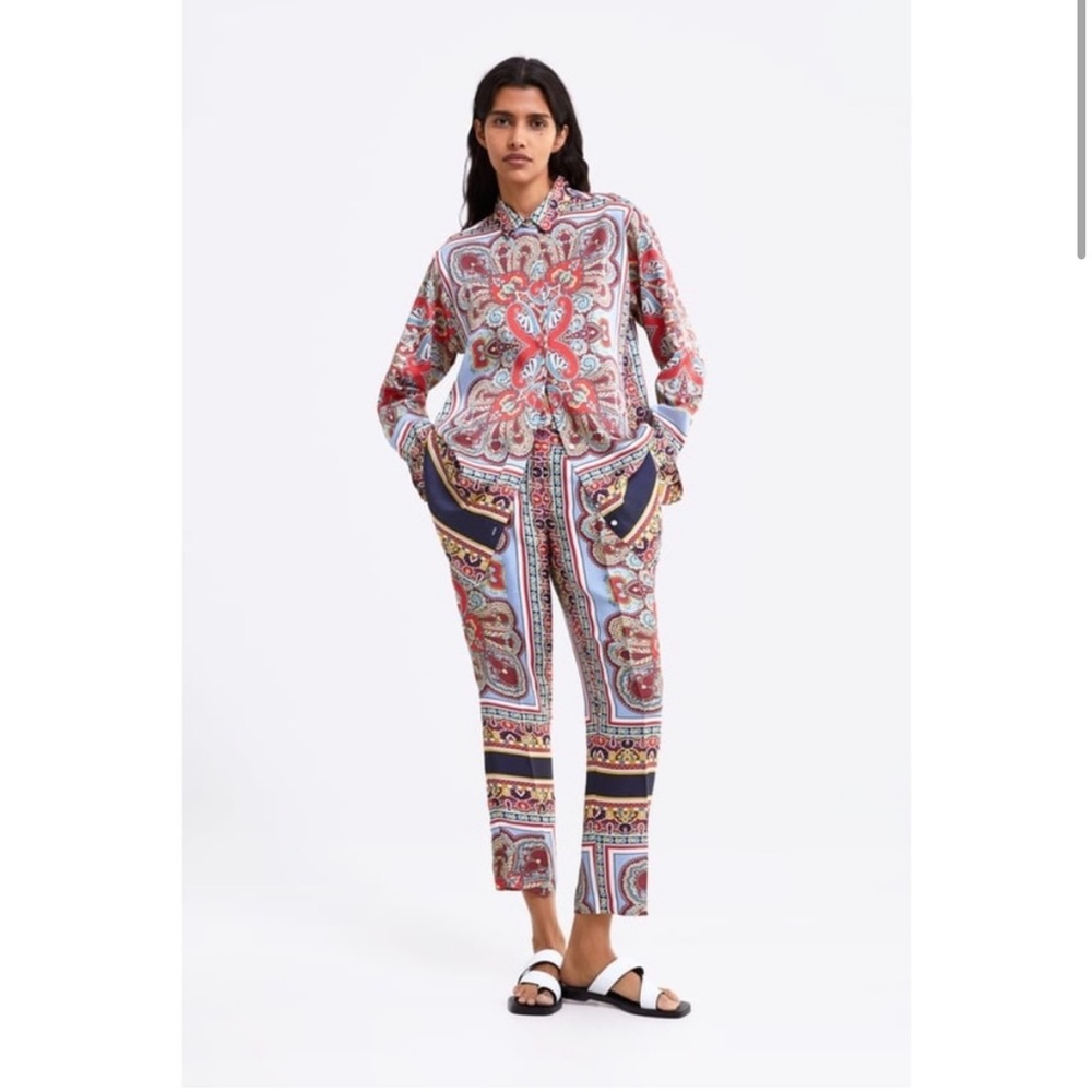 Zara Paisley/Scarf Printed Pants